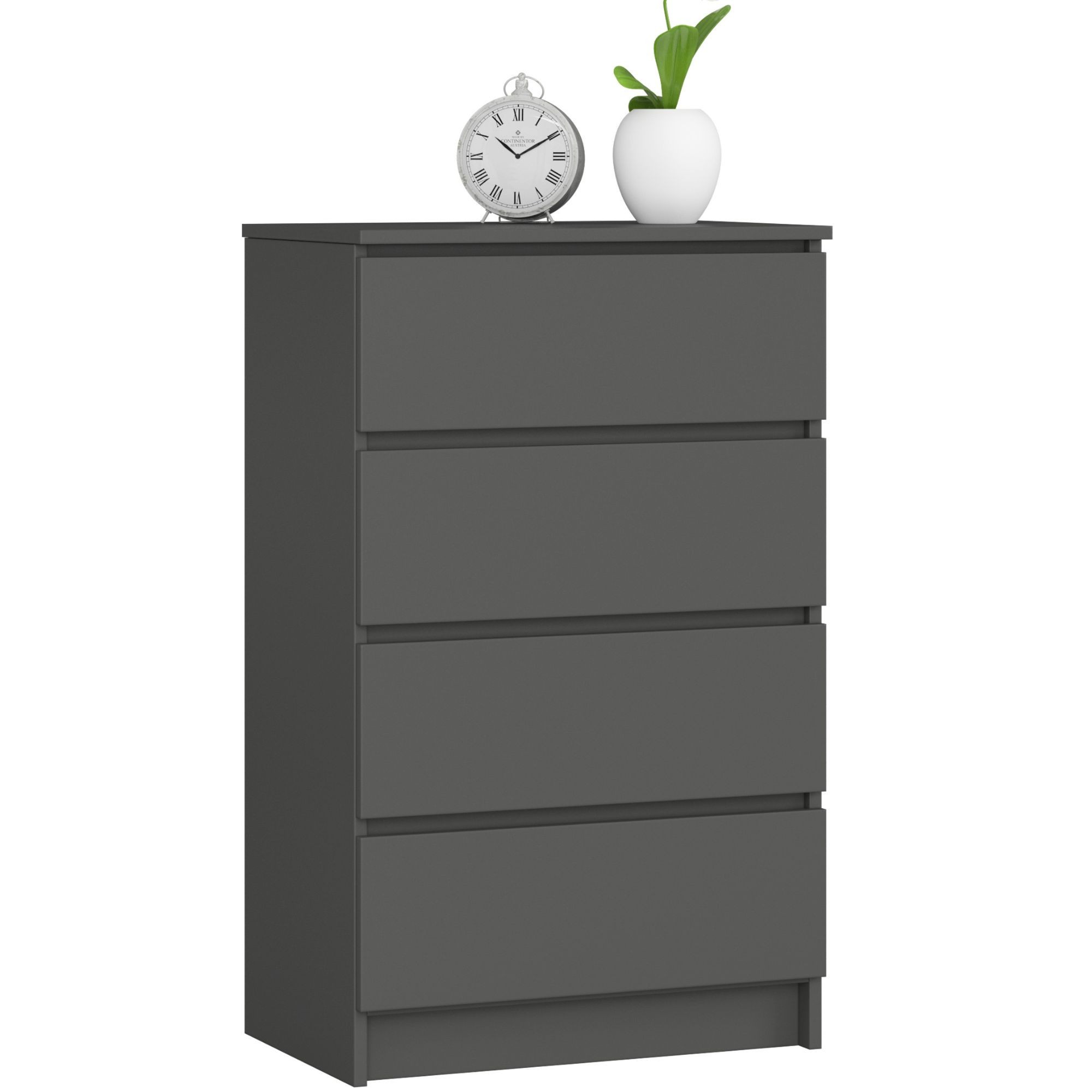 Ak furniture Komoda Kuba 60 cm - 4 šuplíky grafit