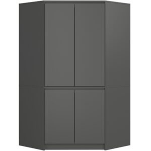 Ak furniture Rohová šatní skříň CLP 100 cm 4D grafitově šedá
