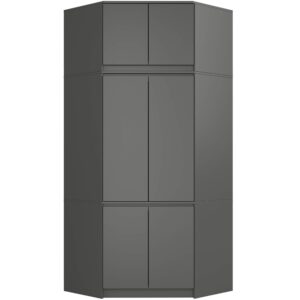 Ak furniture Rohová šatní skříň CLP 100 cm 6D grafitově šedá