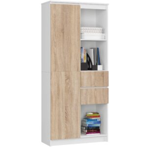 Ak furniture Skříň Rexa II 80 cm bílá/dub sonoma