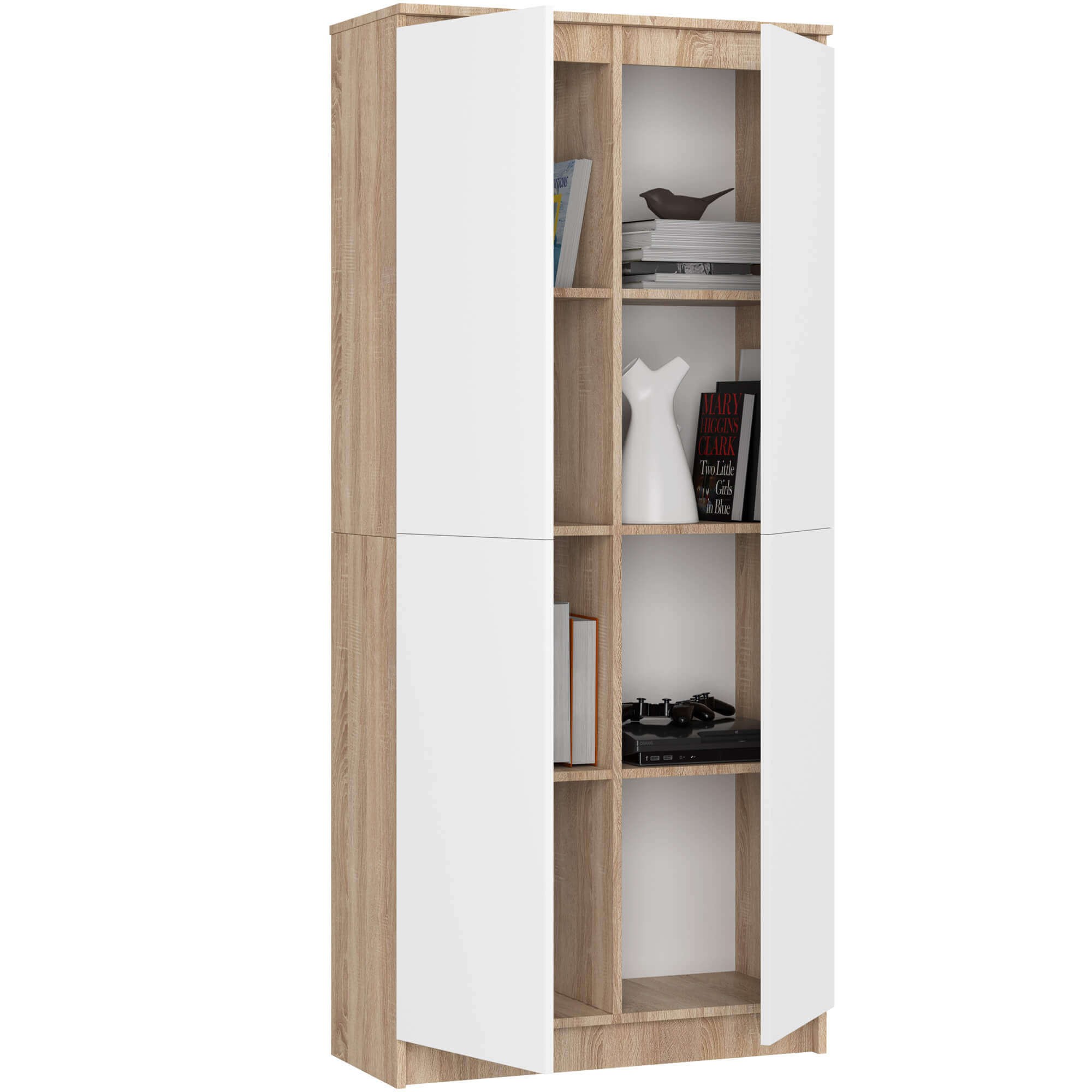 Ak furniture Skříň Rexa III 80 cm dub sonoma/bílá - Obrázek 2
