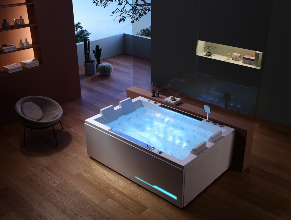 BPS-koupelny Hydromasážní vana HYD-KAR942W 180x120 Bílá s ohřevem vody - Obrázek 2