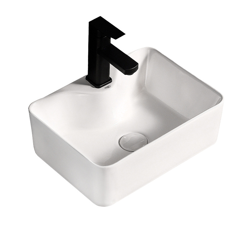 BPS-koupelny Keramické umyvadlo na desku HYD-EE-WH-410 41x31 cm