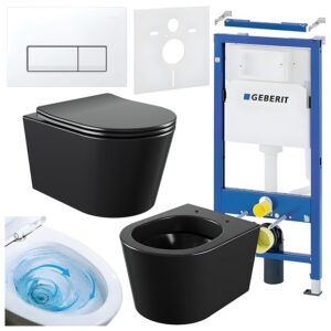 BPS-koupelny Podomítkový modul Geberit DuoFix s WC mísou EL-MTB-03 + ovládací tlačítko Delta 50 bílá