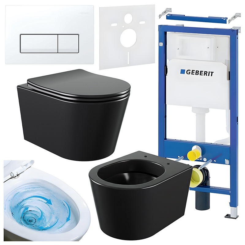BPS-koupelny Podomítkový modul Geberit DuoFix s WC mísou EL-MTB-03 + ovládací tlačítko Delta 50 bílá