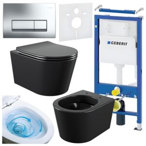 BPS-koupelny Podomítkový modul Geberit DuoFix s WC mísou EL-MTB-03 + ovládací tlačítko Delta 50 chrom