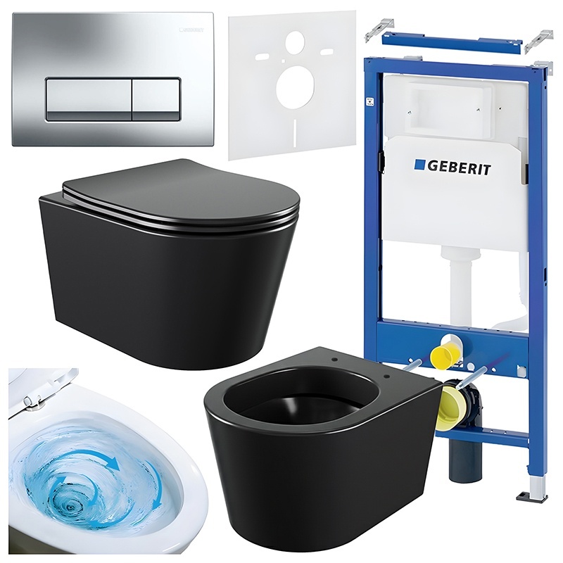 BPS-koupelny Podomítkový modul Geberit DuoFix s WC mísou EL-MTB-03 + ovládací tlačítko Delta 50 chrom