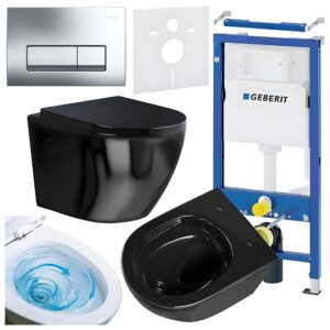 BPS-koupelny Podomítkový modul Geberit DuoFix s WC mísou FW-BL-TR-02 + ovládací tlačítko Delta 50 chrom
