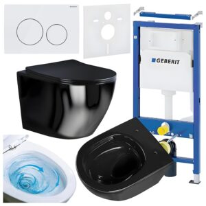 BPS-koupelny Podomítkový modul Geberit DuoFix s WC mísou FW-BL-TR-03 + ovládací tlačítko Delta 20 bílá