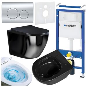BPS-koupelny Podomítkový modul Geberit DuoFix s WC mísou FW-BL-TR-03 + ovládací tlačítko Delta 20 chrom