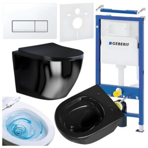 BPS-koupelny Podomítkový modul Geberit DuoFix s WC mísou FW-BL-TR-03 + ovládací tlačítko Delta 50 bílá