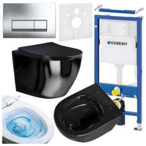BPS-koupelny Podomítkový modul Geberit DuoFix s WC mísou FW-BL-TR-03 + ovládací tlačítko Delta 50 chrom