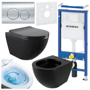 BPS-koupelny Podomítkový modul Geberit DuoFix s WC mísou NO-MTB-03 + ovládací tlačítko Delta 20 chrom