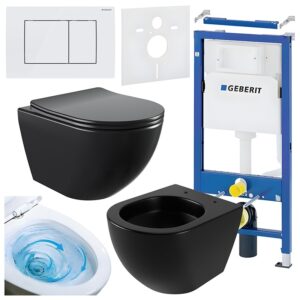 BPS-koupelny Podomítkový modul Geberit DuoFix s WC mísou NO-MTB-03 + ovládací tlačítko Delta 30 bílá