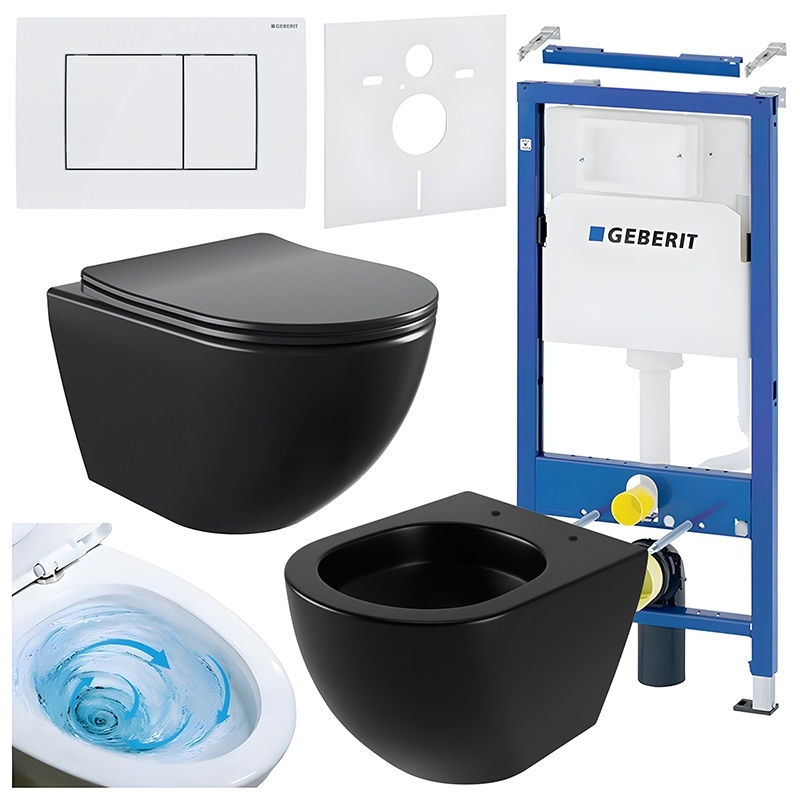 BPS-koupelny Podomítkový modul Geberit DuoFix s WC mísou NO-MTB-03 + ovládací tlačítko Delta 30 bílá