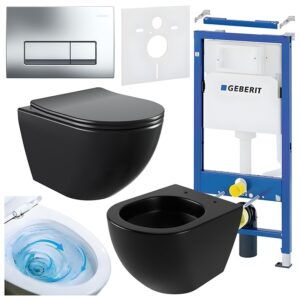 BPS-koupelny Podomítkový modul Geberit DuoFix s WC mísou NO-MTB-03 + ovládací tlačítko Delta 50 chrom