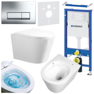 BPS-koupelny Podomítkový modul Geberit DuoFix s WC mísou PA-WH-TR-02 + ovládací tlačítko Delta 50 chrom