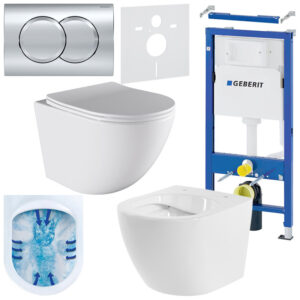 BPS-koupelny Podomítkový modul Geberit DuoFix s WC mísou PO-WH-03 + ovládací tlačítko Delta 01 chrom