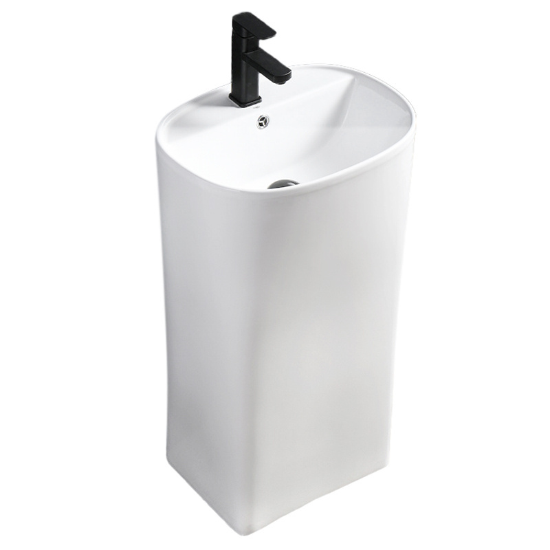 BPS-koupelny Volně stojící keramické umyvadlo HYD-CO-WH-440 49x38 cm