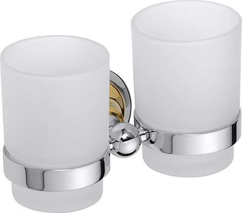 Bemeta Design RETRO gold-chrom: Držák kartáčků dvojitý