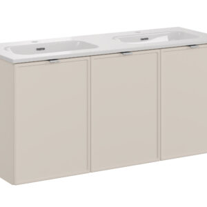 Comad Koupelnová skříňka s keramickým dvojumyvadlem Bella Cashmere 120 cm - kašmír