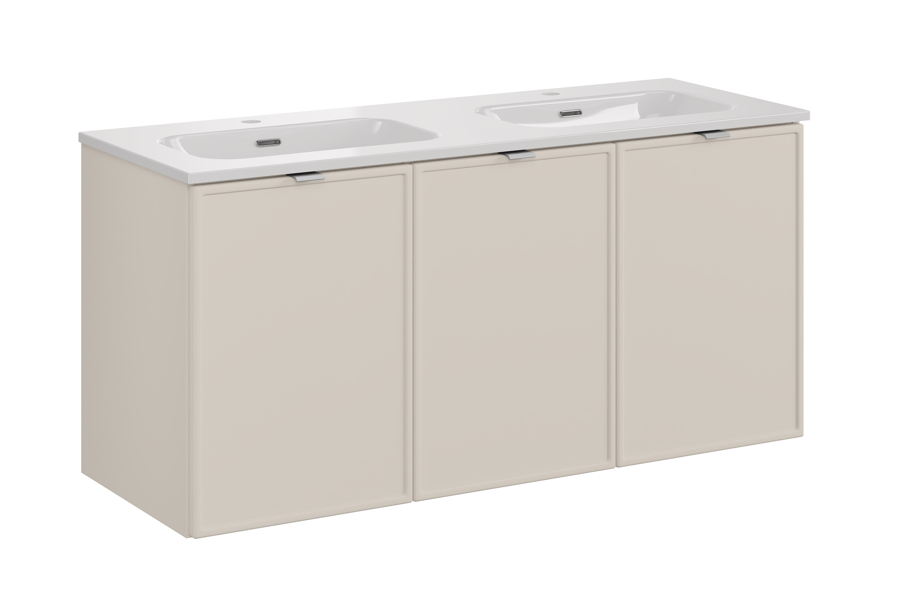 Comad Koupelnová skříňka s keramickým dvojumyvadlem Bella Cashmere 120 cm - kašmír