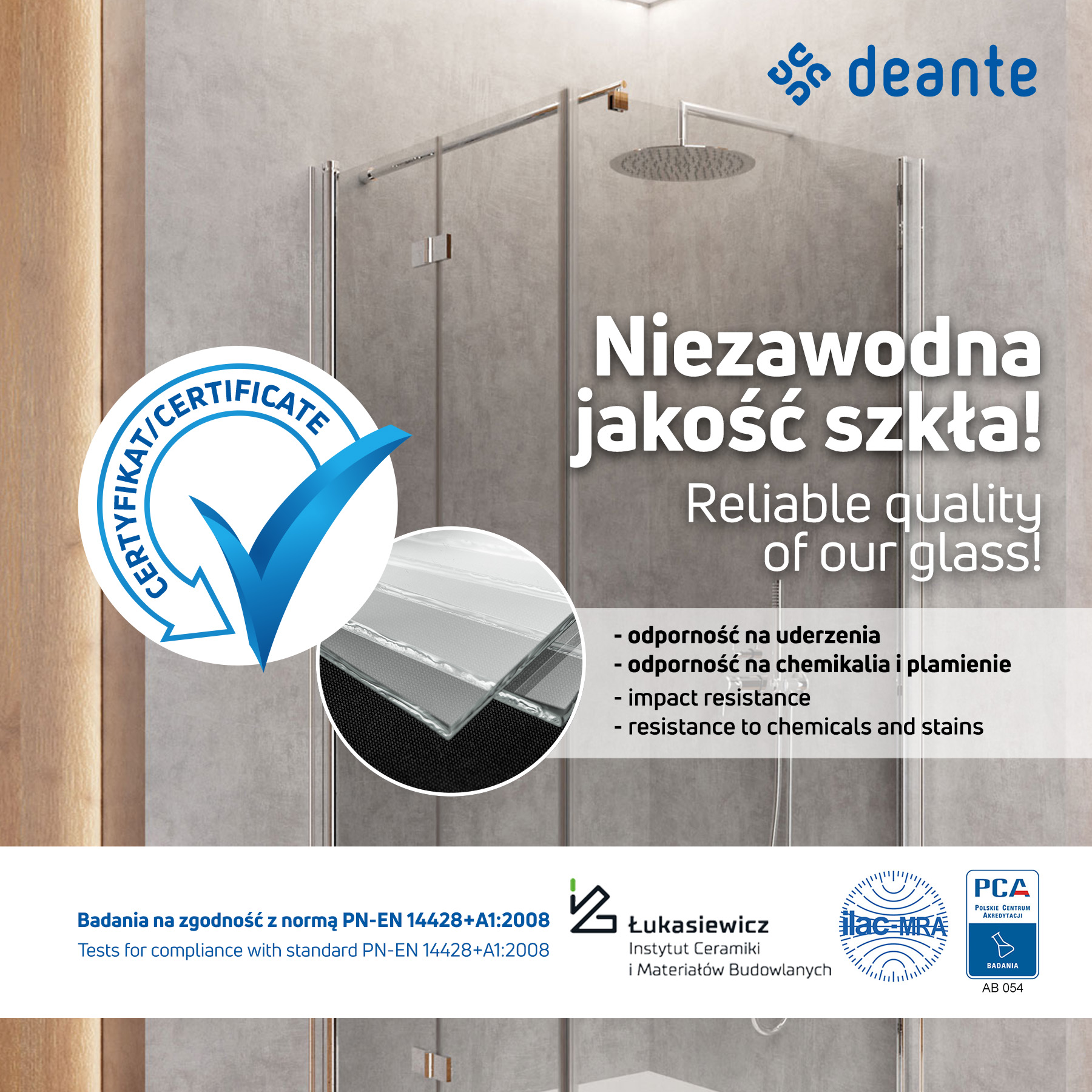 Deante Profil pro křídlové dveře systému Kerria Plus - KTS N00X - bez vaničky - Obrázek 2