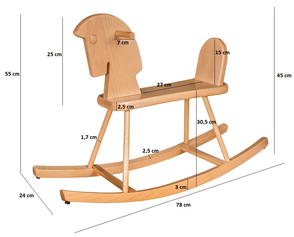 Dřevěný houpací kůň STRAKOŠ AD 259 - Obrázek 2