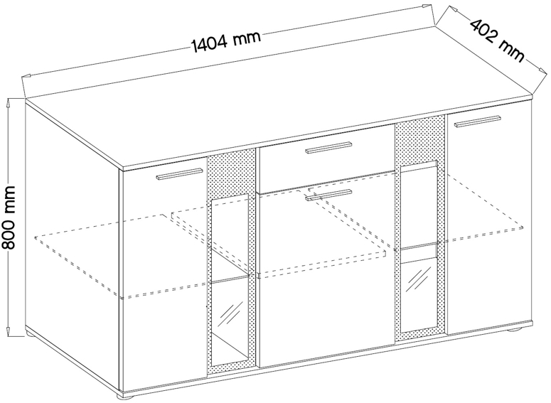 Falco Komoda Silos černo/bílá/melamina - Obrázek 2