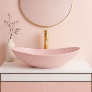 Keramické umyvadlo na desku REA ROYAL Powder Pink mat