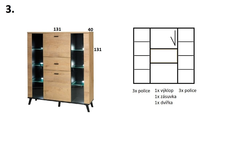 Komoda STRAKOŠ JO-N 3 - Obrázek 2