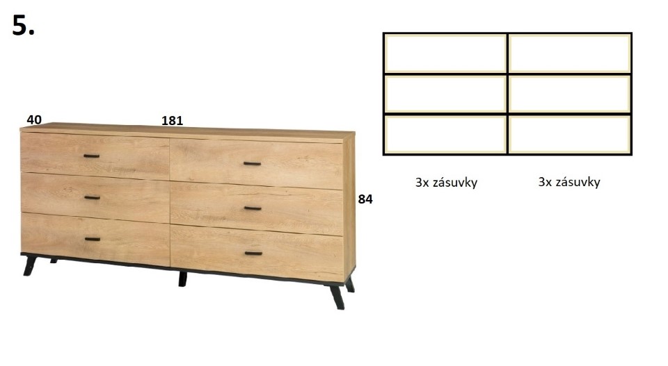 Komoda STRAKOŠ JO-N 5 - Obrázek 2