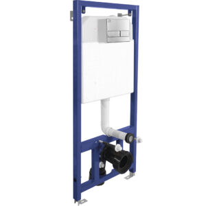 Laveo Podomítkový modul pro závěsné WC mísy Akan - VSA_058V + ovládací tlačítko chrom
