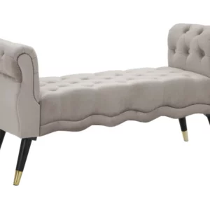 Mauro Ferretti Lavice Paris 120 cm samet šedá/zlatá