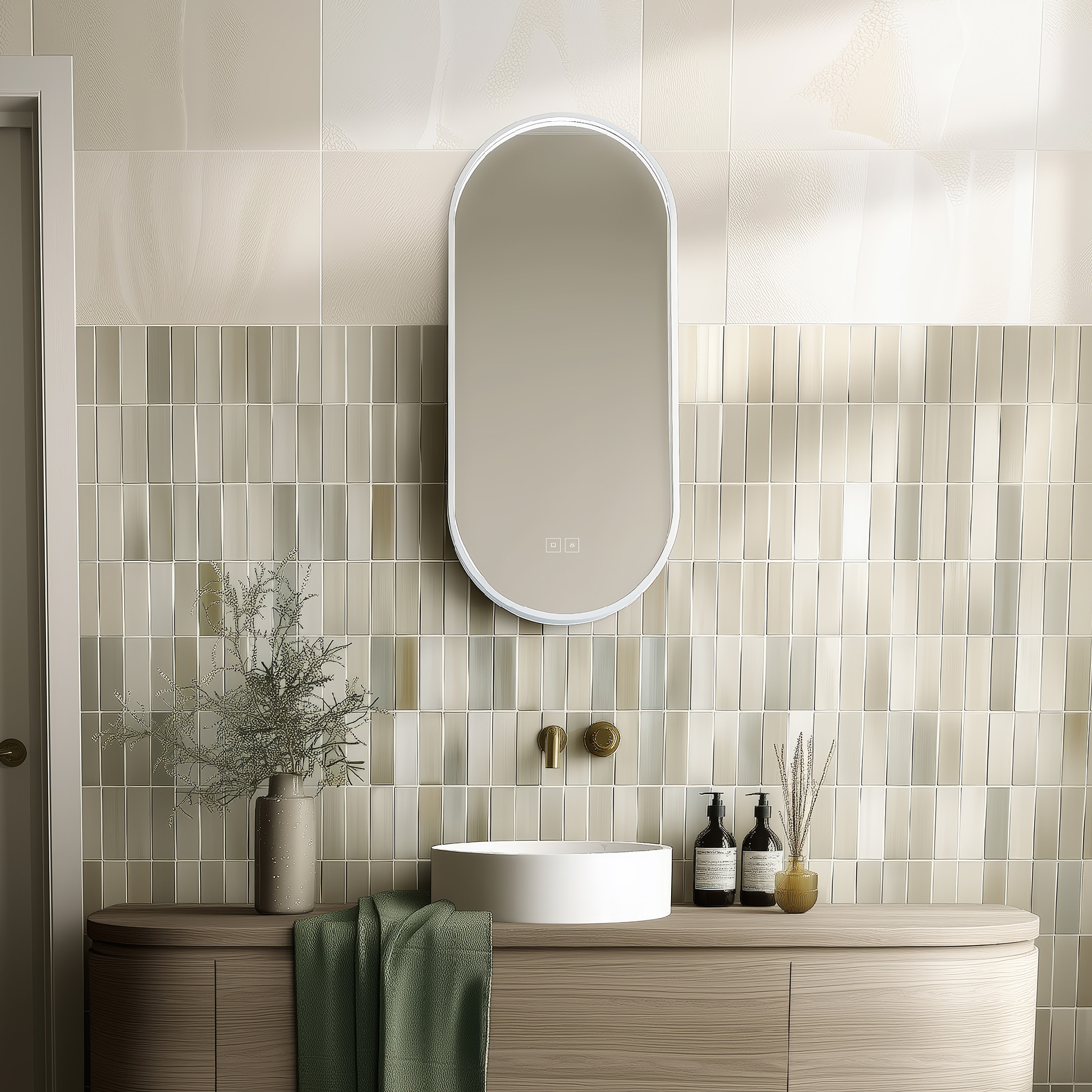 Nimco Bílé LED zrcadlo 500x1000 se dvěma dotykovými senzory - ZPB 32004LVX-05 - Obrázek 2