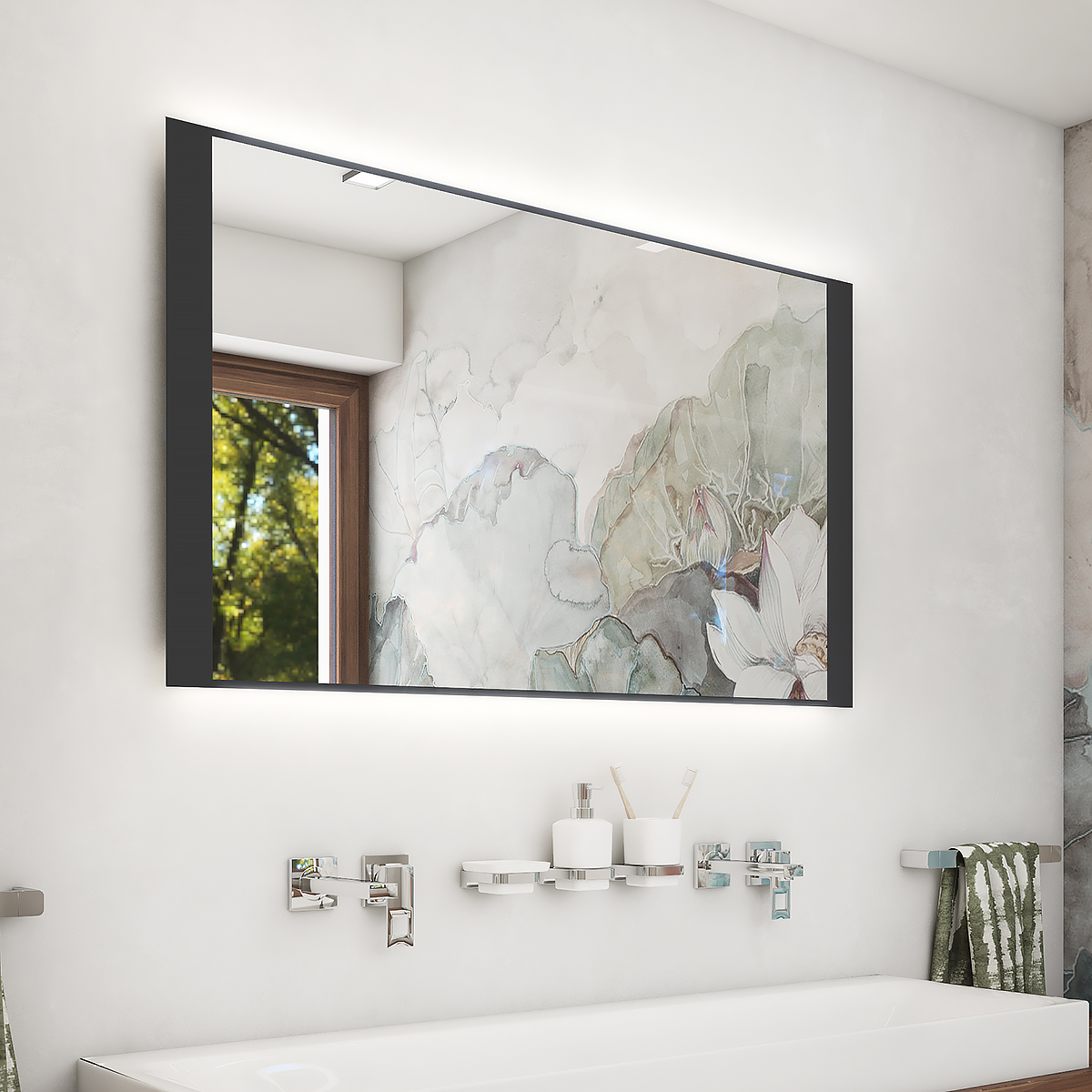 Nimco Černé LED zrcadlo 1000x600 - ZPC 41004-90