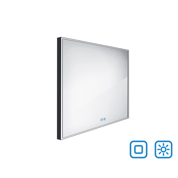 Nimco Černé LED zrcadlo 700x700 se dvěma dotykovými senzory - ZPC 13077VX-90 - Obrázek 2