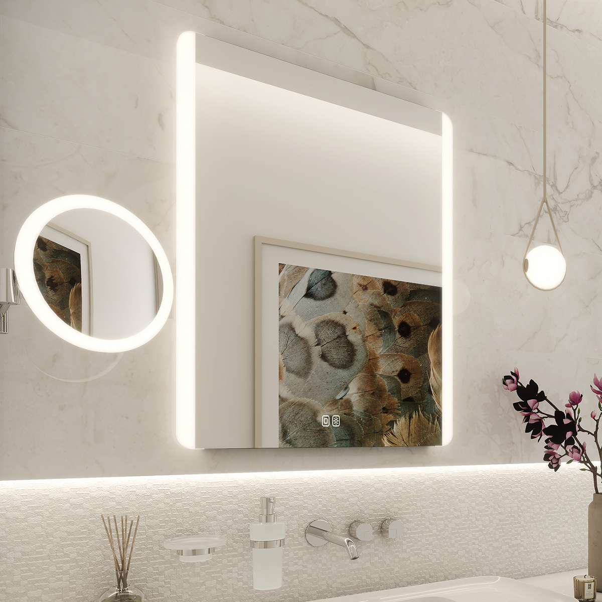 Nimco LED zrcadlo 600x800 se dvěma dotykovými senzory - ZP 17002VX