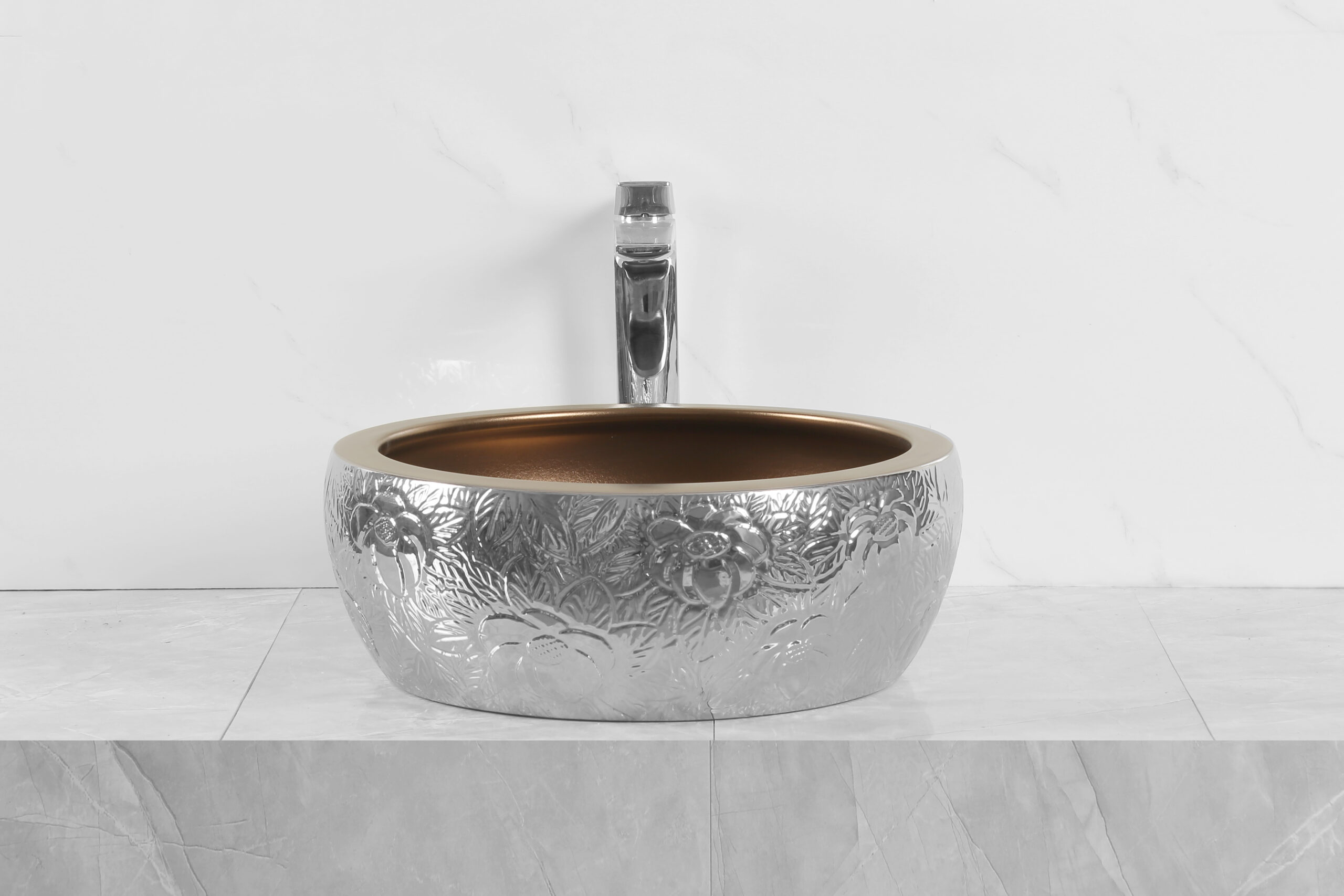Novoterm Keramické umyvadlo na desku NV-KR-124 chrom/bronz - Obrázek 2