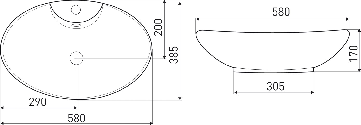 Novoterm Keramické umyvadlo na desku NV-KR-139 mramor - Obrázek 2