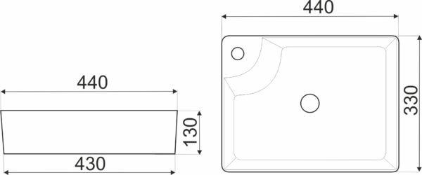 Novoterm Keramické umyvadlo na desku NV-KR-44 - Obrázek 2