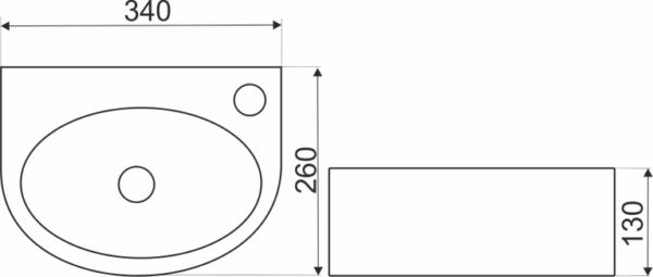 Novoterm Keramické umyvadlo na desku NV-KR-601 - Obrázek 2