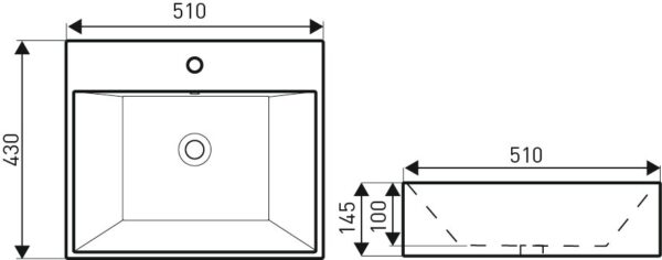 Novoterm Keramické umyvadlo na desku NV-KR-702 - Obrázek 2
