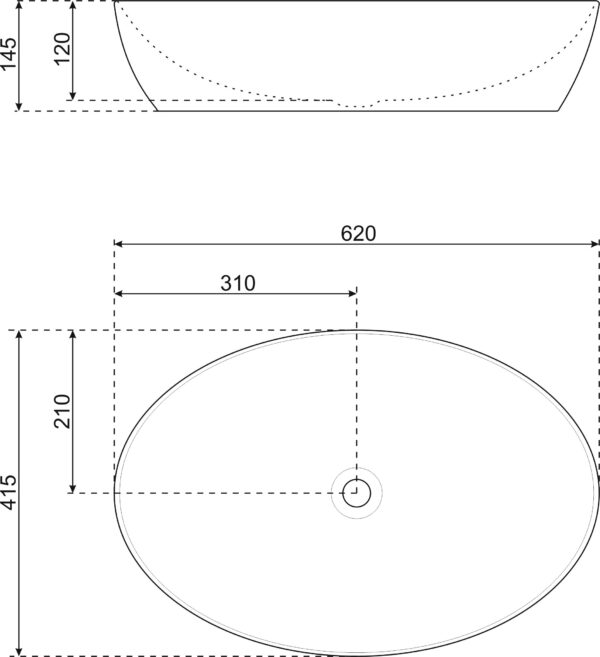 Novoterm Keramické umyvadlo na desku NV-KR-902 - Obrázek 2