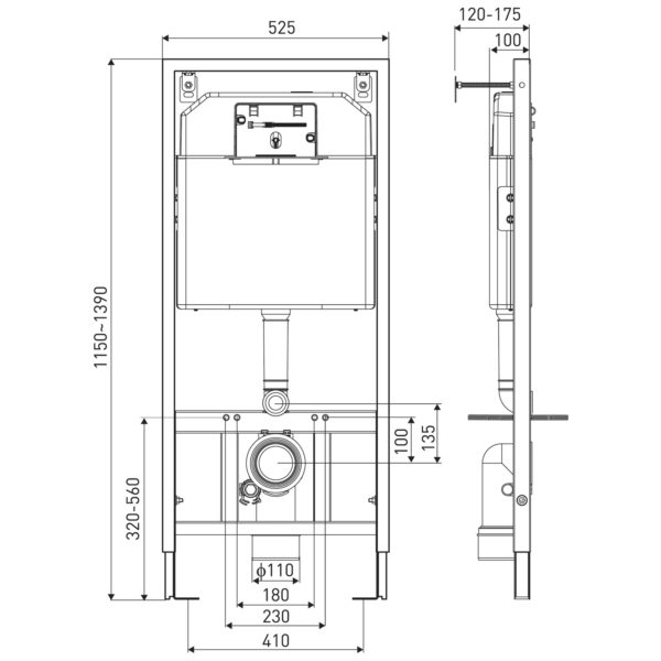 Novoterm Podomítkový modul pro závěsné WC NV-K-50 Slim - Obrázek 2