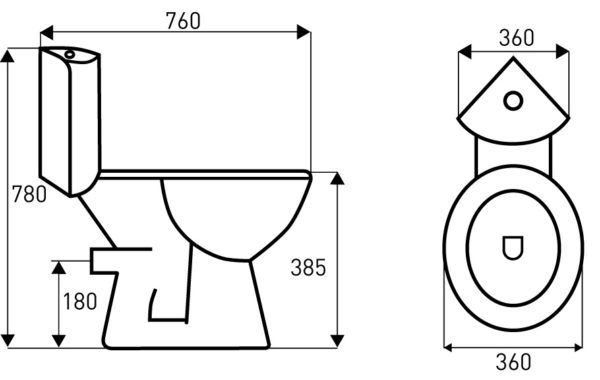 Novoterm Rohové WC kombi NV-Corner KR 61 ZO se zadním odpadem a SoftClose sedátkem - Obrázek 2