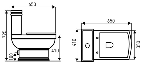 Novoterm WC kombi NV-Kleopatra 11 ZO se zadním odpadem a SoftClose sedátkem - Obrázek 2