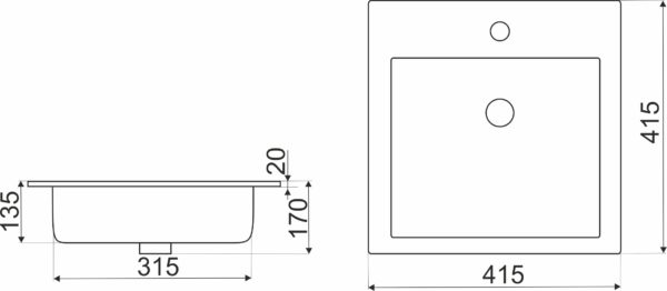Novoterm Zápustné keramické umyvadlo NV-KR-41 - Obrázek 2