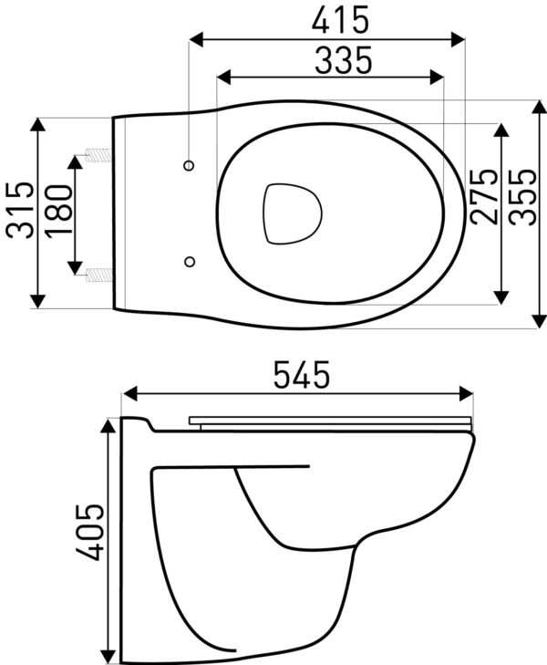 Novoterm Závěsné WC NV-Doris se SoftClose sedátkem - Obrázek 2