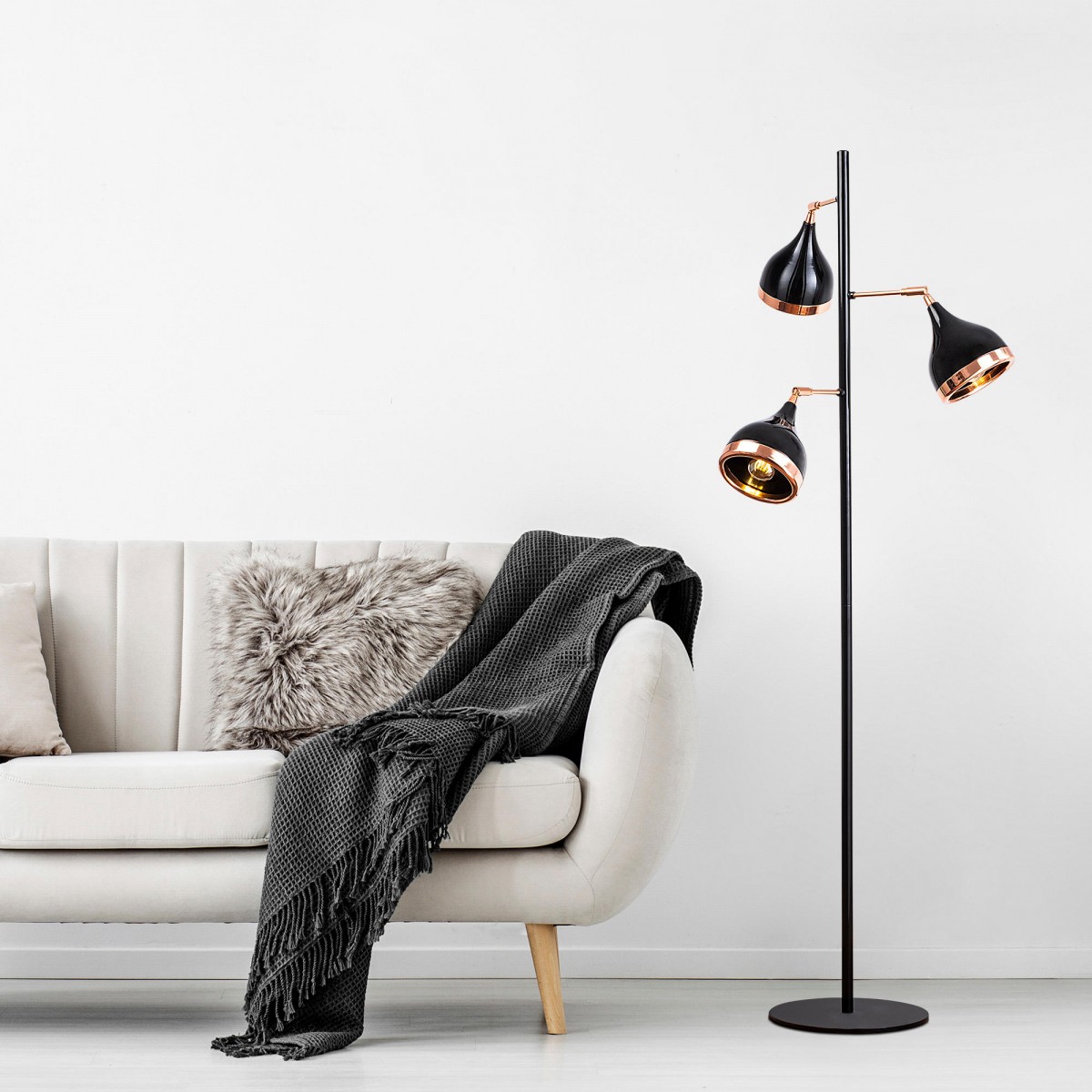 Opviq Stojací lampa Yıldo 163 cm černo-měděná - Obrázek 2